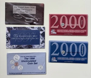 Late 1990s and 2000 US Mint Uncirculated Coin Sets in OGP, incl Sacagawea - Picture 1 of 5