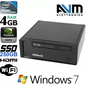 Micro PC ASRock ION 330 Pro Windows 7 SSD 250GB Samsung Intel Atom 4GB WiFi HDMI - Foto 1 di 13