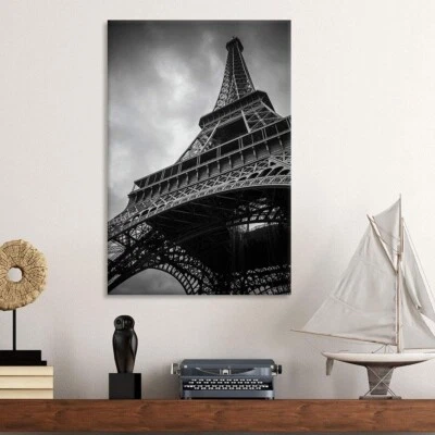 Cityscape Wall Art Canvas Print - Ground View of Eiffel Tower in Paris - Image 1 of 4