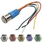 19mm Latching Push Button Switch 12V DC On Off Stainless Steel LED Self-locking