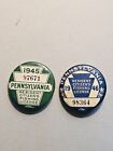 Pa vintage fishing license buttons