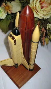 Model Space Shuttle Orbiter Full Stack Desktop Wooden Display Collectible Gift - Picture 1 of 1