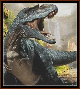 DINOSAURIO 1 patrón de punto de cruz (punto cruz) - Imagen 1 de 5