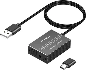 Usb To Optical Spdif Toslink & 3.5mm Audio Adapter Converter Support Usba & Usbc - Picture 1 of 5