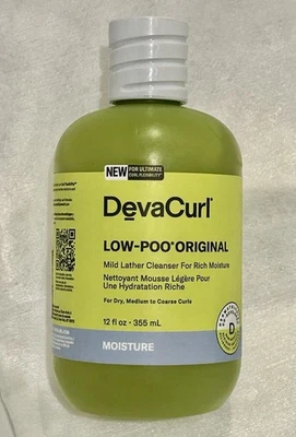 Champú hidratación DevaCurl Low-Poo fórmula hidratante original 12 OZ baja caca Foto 1 de 2