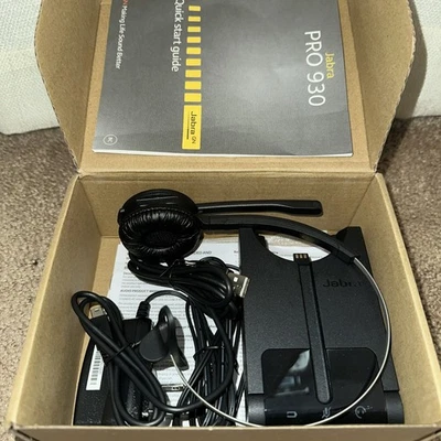 Auriculares Mono Jabra Pro 930 - Negro CAJA ABIERTA CON Soporte de Carga Falta Embalaje Foto 1 de 4
