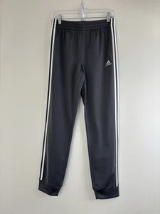 Adidas Sweatpants Youth XL (18-20) Black 3 Stripes Gray Joggers 28x29 - Picture 1 of 8