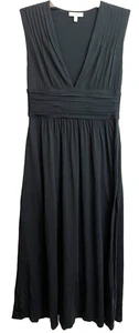 Joie Maxi Dress Women's Size S V-Neck Black Sleeveless Jersey Knit Side Zip - Picture 1 of 11