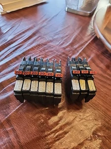 Lot of 9 FPE 20 Amp 1 Pole Stab-Lok Thin Federal Pacific Breakers NC120 GUC  - Picture 1 of 9