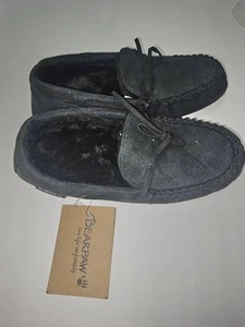 Bearpaw Sawyer Synthetic Moccasin Slippers Women's Black or Brown - Picture 1 of 3
