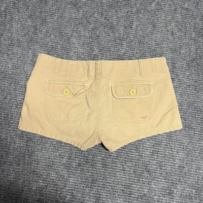 Y2K Hollister Co Khaki Cargo Shorts Womens Size 7 Button Fly Tan Casual - Image 1 of 4