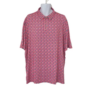 Burlebo 2XL Performance Polo Golf Shirt Short Sleeve American Flag USA Stretch - Picture 1 of 9