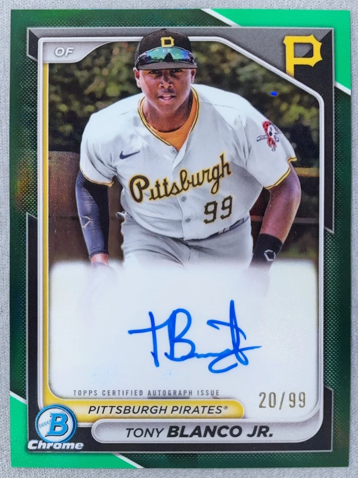 2024 Bowman Chrome Autograph Tony Blanco Jr. True Green Refractor Auto /99 - Image 1 of 1