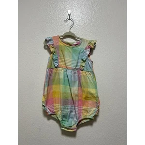 Ruffle Butts Boutique Girls Romper Rainbow Plaid Size 3T - Picture 1 of 6