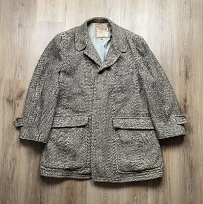 50s Vintage McGregor Warm Up Coat Men’s Size 44 Cat Coat Wool Herringbone Heavy - Image 1 of 4