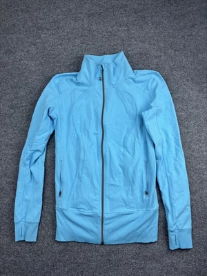 Chaqueta Lululemon Mujer Pequeña Azul Define Cremallera Completa Agujeros para los Pulgares Correr Atlética Foto 1 de 4