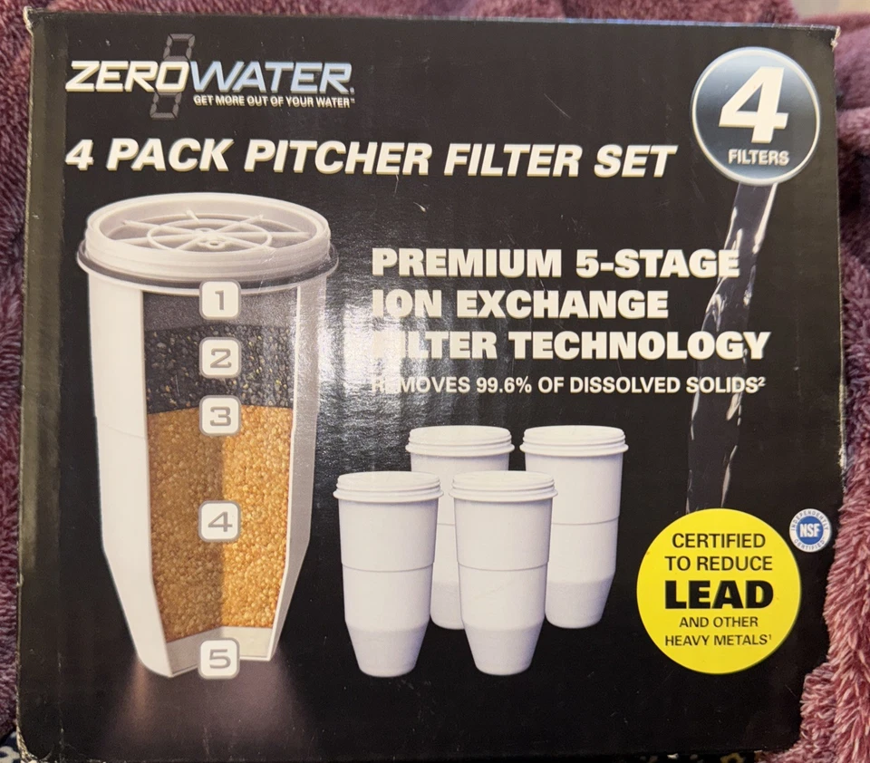 Genuine ZeroWater Official Replacement Filter - 5-Stage 0 TDS Lot of 4 Sealed - Image 1 of 1