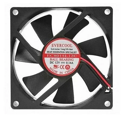EverCool PC Computer Case Cooling Fan Cooler 4 Pin 8cm 80x80x15mm Silent - Image 1 of 3