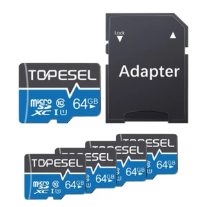 5-Pack 64GB Micro SD Card with Adapter / High Speed Class 10 UHS-I - Picture 1 of 8
