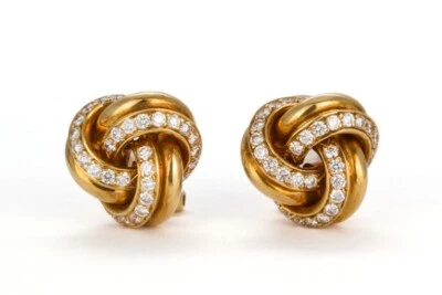 tiffany co gold & diamond earrings set - Image 1 of 4