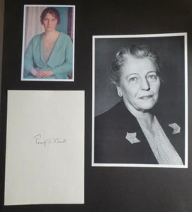 PEARL S. BUCK AUTHOR NOBEL PRIZE WINNER RARE SIGNED 6 x 8 CARD AUTOGRAPHED COA - Foto 1 di 6