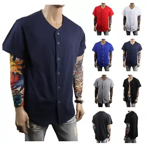T-shirt da baseball uomo cotone maglia semplice solida squadra sportiva raglan S-3XL - Foto 1 di 52
