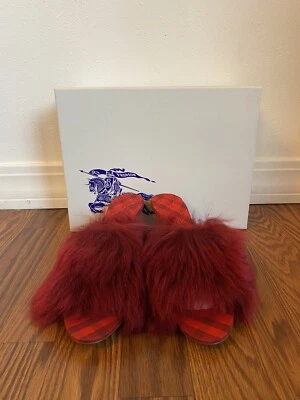 Sandalias de tacón Burberry Minnie para mujer de cuero de oveja rojo talla 36/6 Foto 1 de 4