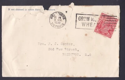 1930 KING GEORGE V PRE-DECIMAL STAMP BEAUCHAMP BROTHERS COMMERCIAL COVER #B189 - Image 1 of 2