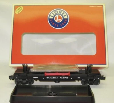 LIONEL OPERATING CANADIAN PACIFIC LOG DUMP CAR 6-36843! O GAUGE LOADER SAWMILL - Image 1 of 2