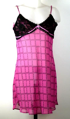 NUEVO NUEVO CON ETIQUETAS Camisón Negligee Estampado Floral Poli Chifón Rosa Rampage Talla XL JR  Foto 1 de 2