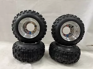 DWT Wide 8" Front Rear Wheels Rims Snow Hog 18 - 6.5 - 8 Tires Suzuki LT80 - Picture 1 of 6