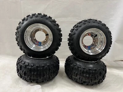 DWT Wide 8" Front Rear Wheels Rims Snow Hog 18 - 6.5 - 8 Tires Suzuki LT80 - Image 1 of 4