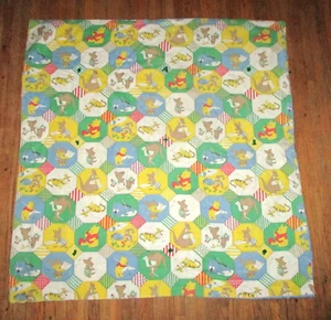 vtg WINNIE POOH CRIB BLANKET Fabric Comforter Tigger Piglet Eeyore Heffalump - Picture 1 of 3