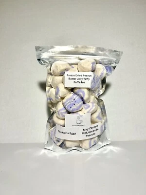 FREEZE DRIED FANATICS Freeze Dried Taffy Peanut Butter And Jelly Saltwater Taffy 4 Oz Made Fresh