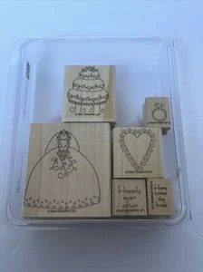 Stampin Up Rubber Stamp Set Happily Ever After 2004 6 Stamps Wedding - Picture 1 of 3