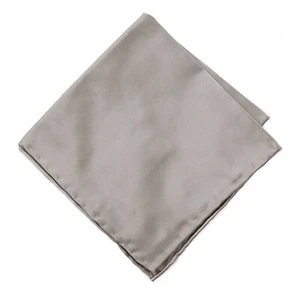 NWT RODA for Jacques Britt Solid Lighter Gray Silk Pocket Square - Picture 1 of 2