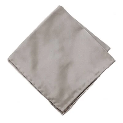 NWT RODA for Jacques Britt Solid Lighter Gray Silk Pocket Square - Image 1 of 2