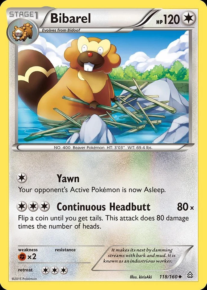 Pokemon Bibarel (118/164) Primal Clash LP - Image 1 of 1