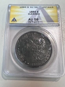 1885 MORGAN SILVER DOLLAR ANACS AU58 Details - Picture 1 of 3