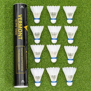 Vermont Elite 2000 Badminton Shuttlecocks (12er-Pack) | voll gefiederter Rock - Bild 1 von 4