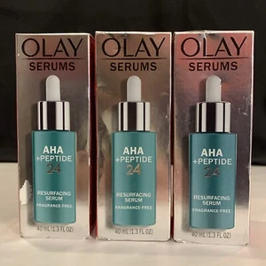 3x Olay Serums AHA+Peptide 24 Resurfacing Serum 1.3 fl oz Fragrance-Free, NEW - Picture 1 of 6