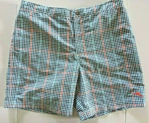 Tommy Bahama Relax Blue Swim Trunks Board Shorts Plaid Drawstring Size L - Bild 1 von 11
