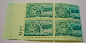 SCOTT 1019 - MEDAALLION PIONIERE UND WASHINGTON SZENE - 4ER BLOCK - 1953 - POSTFRISCH - Bild 1 von 2