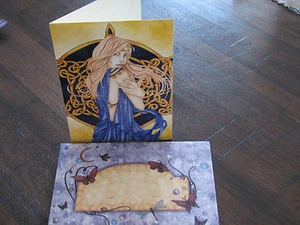 Vintage Tree Free Greeting Card Celtic Star Rare Graphic Envelope Gift Frame Art - Bild 1 von 4