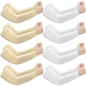 8 Pairs Elderly Skin Thin Protector Sleeves Bruise Abrasion Protector Arm Sleeve - Picture 1 of 6