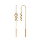 14K Gold 1.190g Diamond (GH- SI) Sia Floral Needle & Thread Earrings Certified