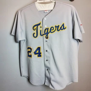 Vintage Russell Athletic Grey Team Baseball Jersey Size Extra Large XL #24 Gray - Picture 1 of 5