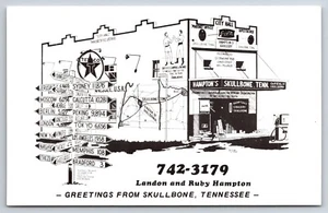Hampton's Grocery Skullbone Tennessee TN Texaco Gas Station c1970 Postcard - Picture 1 of 2
