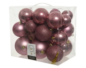 Christbaumschmuck Kunststoff Weihnachtsbaumschmuck Christbaumkugeln altrosa rosa - Bild 1 von 10