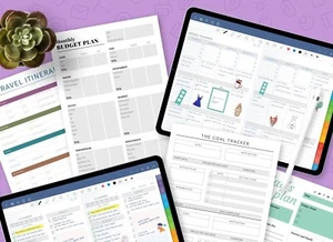 Printable PDF Planners & Trackers 50 Designs Included - Picture 1 of 1